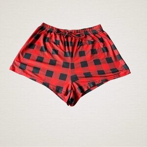 🟥 Red & Black Buffalo Plaid Lounge Shorts – Size M